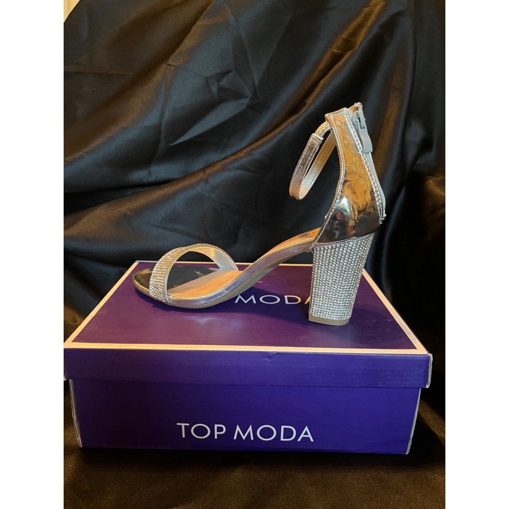 TOP MODA~ CHUNKY BLING HEELS.~8.5 NWOT - Picture 7 of 10